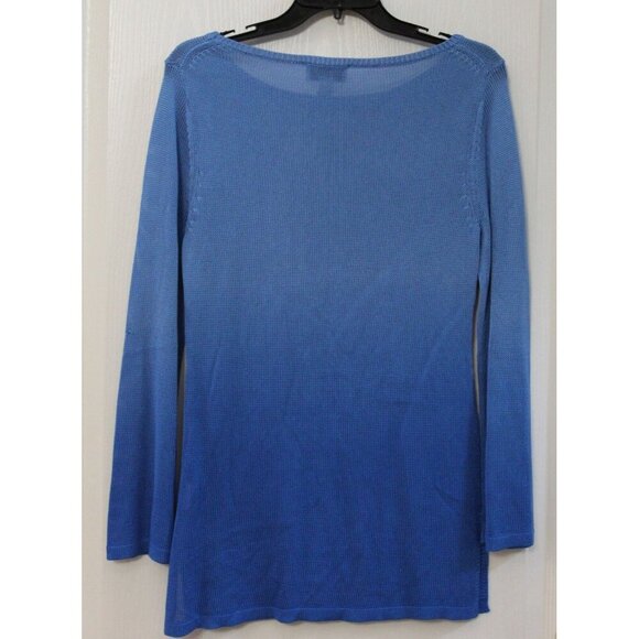 Talbots Sweater Size Small Gradient Blue Sweater Long Sleeve Pullover Tencel - Picture 2 of 7